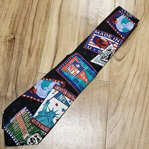 Vintage RM Style NFL Football America's Favorite Sport Men Silk Necktie Tie 55.5